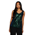 Green - Front - Principles Womens-Ladies Sequins V Neck Top