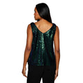 Green - Back - Principles Womens-Ladies Sequins V Neck Top