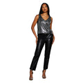 Silver - Side - Principles Womens-Ladies Sequins V Neck Top