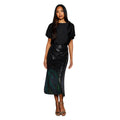 Green - Side - Principles Womens-Ladies Ombre Sequins Midi Skirt