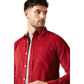 Red - Side - Maine Mens Corduroy Long-Sleeved Shirt