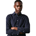 Dark Blue - Side - Maine Mens Corduroy Long-Sleeved Shirt