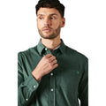 Green - Side - Maine Mens Corduroy Long-Sleeved Shirt