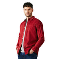 Red - Front - Maine Mens Corduroy Long-Sleeved Shirt