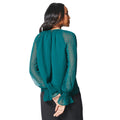 Green - Back - Principles Womens-Ladies Dobby Keyhole Top