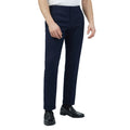 Navy - Front - Red Herring Mens Half Elasticated Waist Slim Trousers