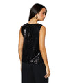 Black - Back - Principles Womens-Ladies Sequin Oversized Vest Top