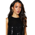 Black - Lifestyle - Principles Womens-Ladies Sequin Oversized Vest Top