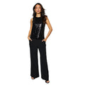 Black - Pack Shot - Principles Womens-Ladies Sequin Oversized Vest Top