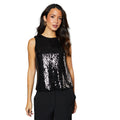 Black - Front - Principles Womens-Ladies Sequin Oversized Vest Top