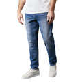 Blue - Front - Maine Mens Mid Wash Slim Jeans