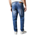 Blue - Back - Maine Mens Mid Wash Slim Jeans