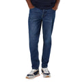 Dark Blue - Front - Maine Mens Mid Wash Slim Jeans