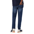 Dark Blue - Back - Maine Mens Mid Wash Slim Jeans