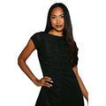 Black - Side - Principles Womens-Ladies Metallic Jersey Ruched Midi Dress