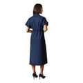 Navy - Back - Principles Womens-Ladies Button Detail Wrap Dress