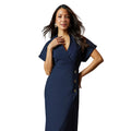 Navy - Side - Principles Womens-Ladies Button Detail Wrap Dress