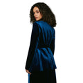 Teal - Back - Principles Womens-Ladies Velvet Belted Blazer