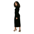 Black - Back - Principles Womens-Ladies Asymmetric Velvet Cut Out Midaxi Dress