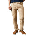 Natural - Front - Maine Mens Twill Stretch Straight Leg Jeans