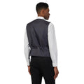 Grey - Back - Red Herring Mens Twill Buttoned Slim Waistcoat