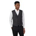 Grey - Front - Red Herring Mens Twill Buttoned Slim Waistcoat