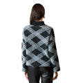 Black-White - Back - Principles Womens-Ladies Checked High-Neck Jumper