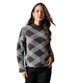 Chocolate - Front - Principles Womens-Ladies Checked High-Neck Jumper