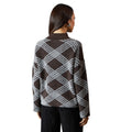 Chocolate - Back - Principles Womens-Ladies Checked High-Neck Jumper