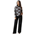 Chocolate - Side - Principles Womens-Ladies Checked High-Neck Jumper