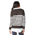 Chocolate - Back - Principles Womens-Ladies Striped Eyelash Knit Cardigan