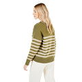 Khaki Green - Back - Principles Womens-Ladies Striped Eyelash Knit Cardigan