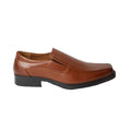 Tan - Side - Maine Mens Smart Faux Leather Shoes