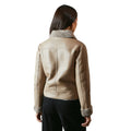 Taupe - Back - Principles Womens-Ladies Faux Fur Collar Biker Jacket