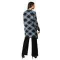 Monochrome - Back - Principles Womens-Ladies Checked Edge To Edge Longline Cardigan