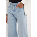 Light Wash - Side - Dorothy Perkins Womens-Ladies High Waist Wide Leg Jeans