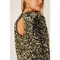 Gold - Back - Dorothy Perkins Womens-Ladies Sequins Velvet Mini Dress