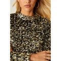 Gold - Lifestyle - Dorothy Perkins Womens-Ladies Sequins Velvet Mini Dress