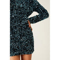 Green - Lifestyle - Dorothy Perkins Womens-Ladies Sequin Velvet Ruched Mini Dress