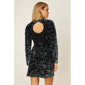 Blue - Back - Dorothy Perkins Womens-Ladies Sequins A-line Mini Dress