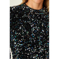 Blue - Pack Shot - Dorothy Perkins Womens-Ladies Sequins A-line Mini Dress