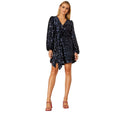 Navy - Front - Dorothy Perkins Womens-Ladies Sequins Wrap Mini Dress