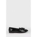 True Black - Side - Dorothy Perkins Womens-Ladies Lennie Tassel Wide Loafers