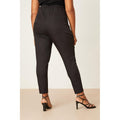 Black - Back - Dorothy Perkins Womens-Ladies Part Elasticated Plus Ankle Grazer Trousers