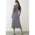 Navy - Back - Dorothy Perkins Womens-Ladies Spotted Wrap Midi Dress