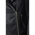 Black - Side - Dorothy Perkins Womens-Ladies Faux Leather Petite Biker Jacket