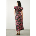 Black - Back - Dorothy Perkins Womens-Ladies Floral Ruffle Empire Midi Dress