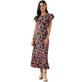 Black - Front - Dorothy Perkins Womens-Ladies Floral Ruffle Empire Midi Dress