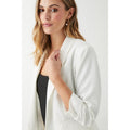 Cream - Side - Dorothy Perkins Womens-Ladies Ruched Blazer