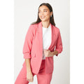 Coral Pink - Front - Dorothy Perkins Womens-Ladies Petite Ruched Blazer